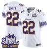 Mens Minnesota Vikings King Of The North Patch Throwback Vapor Limited Jersey V2 Harrison Smith Jersey White