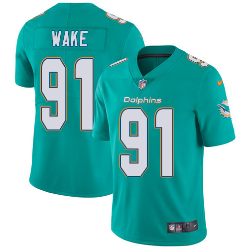 Nike Miami Dolphins #91 Cameron Wake Aqua Green Team Color Men’s Stitched NFL Vapor Untouchable Limited Jersey