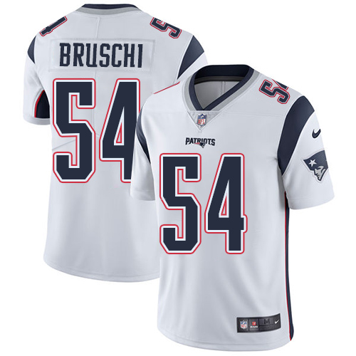Nike New England Patriots #54 Tedy Bruschi White Men’s Stitched NFL Vapor Untouchable Limited Jersey