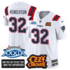 New England Patriots Ozzy Osbourne Jersey – Memories Super Bowl XXXIX – All Stitched – White – TreVeyon Henderson – 32 Jersey