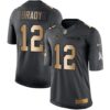 Nike Patriots #12 Tom Brady Black Men’s Stitched NFL Limited Gold Salute To Service Jersey