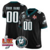 Philadelphia Eagles Super Bowl LIX Champions Custom Jersey – All Stitched – Black Jersey