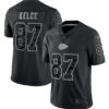 Men’s Kansas City Chiefs #87 Travis Kelce Black Reflective Limited Stitched Jersey