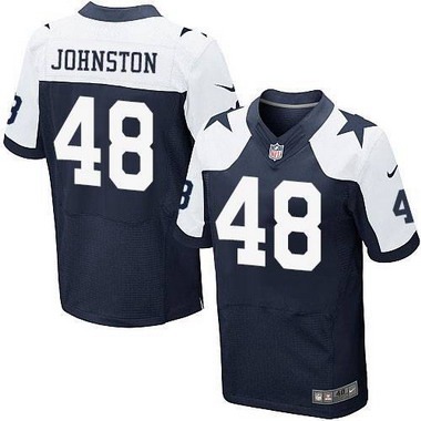 Men’s Dallas Cowboys #48 Daryl Johnston Navy Blue Thanksgiving Retired Player NFL Nike Elite Jersey