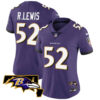 Women’s Ravens Maryland Patch Vapor Limited Jersey – All Stitched – Purple – Ray Lewis