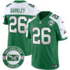 Philadelphia Eagles 2024 Throwback Vapor Limited Jersey – Est. 1933 Patch – All Stitched – Kelly Alternate – Saquon Barkley Jersey