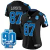 Womens Detroit Lions 90Th Year Patch Vapor Limited Jersey Sam Laporta Jersey Black