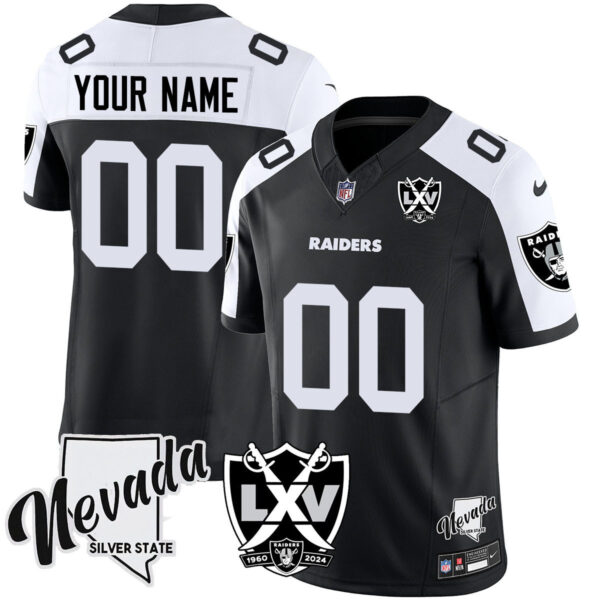 Raiders 2025 Vapor Limited Custom Jersey – 65th Anniversary – All Stitched Men Black Alternate Jersey