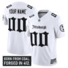 Pittsburgh Steelers ‘Gothic Steel City Edition’ Vapor Limited Custom Jersey – All Stitched Men White Jersey