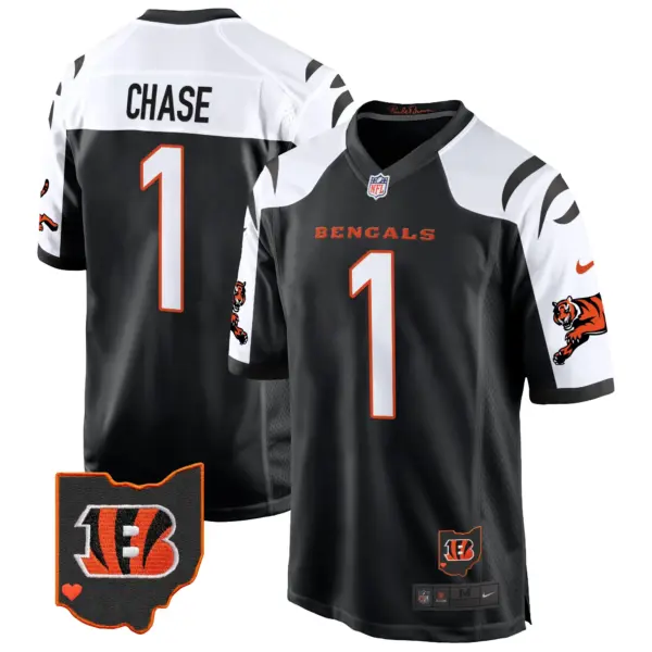 Mens Cincinnati Bengals 2024 Game Jersey Ja’marr Chase Jersey Black Alternate