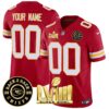 Chiefs Super Bowl LVIII & Back 2 Back Gold Patch Vapor Custom Jersey V3 – All Stitched – Men – Red
