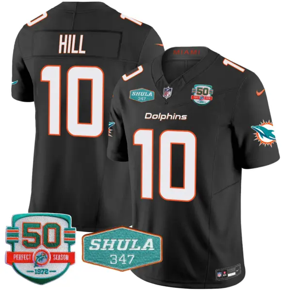 Mens Miami Dolphins Shula 347 Patch Vapor Limited Jersey V2 Tyreek Hill Jersey Black