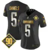 Womens Washington Commanders 90Th Anniversary Patch Gold Vapor Limited Jersey Jayden Daniels Jersey Black Limited