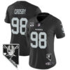 Women’s Raiders Nevada Home Patch Vapor Jersey – All Stitched – Black – Maxx Crosby