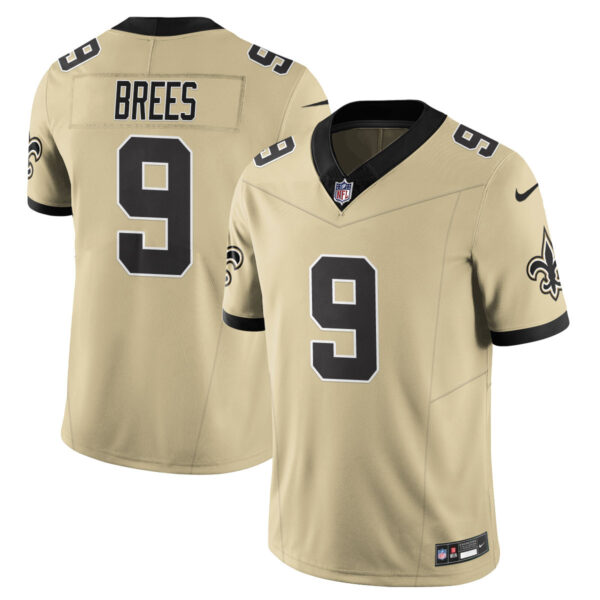 Men’s New Orleans Saints Golds Alternate Vapor Limited Jersey – All Stitched Gold Drew Brees – 9 Jersey