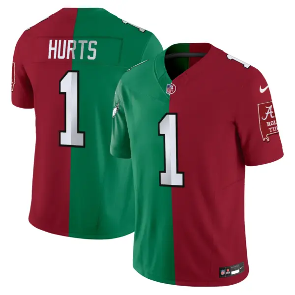Men’s Half Philadelphia Eagles College Football Vapor Limited Jersey Jalen Hurts Jersey