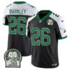 Philadelphia Eagles #26 Saquon Barkley Black 2024 FUSE Jerome Brown Patch Vapor Stitched Football Jersey