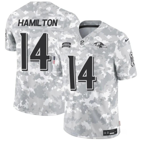 Baltimore Ravens #14 Kyle Hamilton 2024 FUSE Arctic Camo Salute To Service Limited Football Stitched Jersey