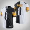Men’s Pittsburgh Steelers #8 Kenny Pickett White Black Split Limited Stitched Jersey