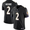 Men’s Baltimore Ravens #2 Nate Wiggins Black 2024 Draft Vapor Limited Football Jersey