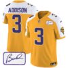 Men’s Vikings Bud Grant Patch Classic Limited Jersey V4 – All Stitched – Gold Alternate – Jordan Addison