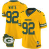 Men’s Packers Home Patch Vapor Jersey V3 – All Stitched – Gold – Reggie White