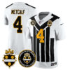 Men’s Pittsburgh Steelers Alternate 1933 Throwback Limited Jersey – All Stitched White DK Metcalf – 4 Jersey