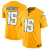 Men’s Los Angeles Chargers 2025 Alternate Charger Power Vapor Limited Jersey – All Stitched Gold Ladd McConkey Jersey