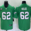 Men’s Philadelphia Eagles #62 Jason Kelce Green C Patch 2023 Vapor Limited Throwback Jersey