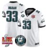 Philadelphia Eagles Super Bowl LIX Champions Jersey – All Stitched – White – Cooper DeJean – 33 Jersey