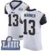 Men’s Los Angeles Rams #13 Kurt Warner White Nike NFL Road Vapor Untouchable Super Bowl LIII Bound Elite Jersey