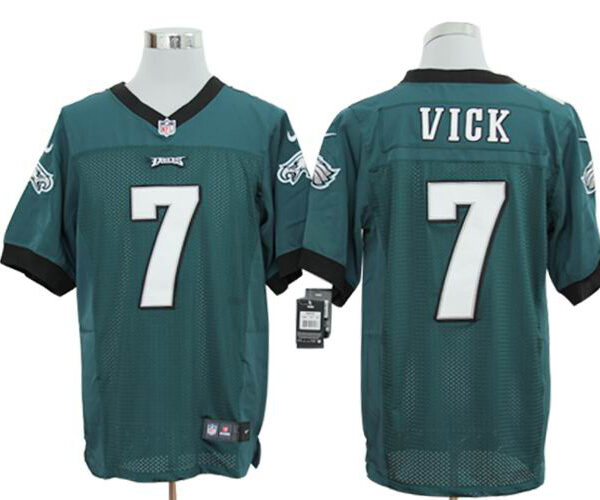 Size 60 4XL-Michael Vick Philadelphia Eagles #7 Green Stitched Nike Elite NFL Jerseys