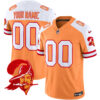 Tampa Bay Buccaneers Throwback Vapor Limited Custom Jersey V2 – All Stitched – Youth – Creamsicle Alternate