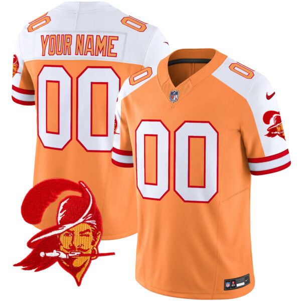 Tampa Bay Buccaneers Throwback Vapor Limited Custom Jersey V2 – All Stitched – Youth – Creamsicle Alternate