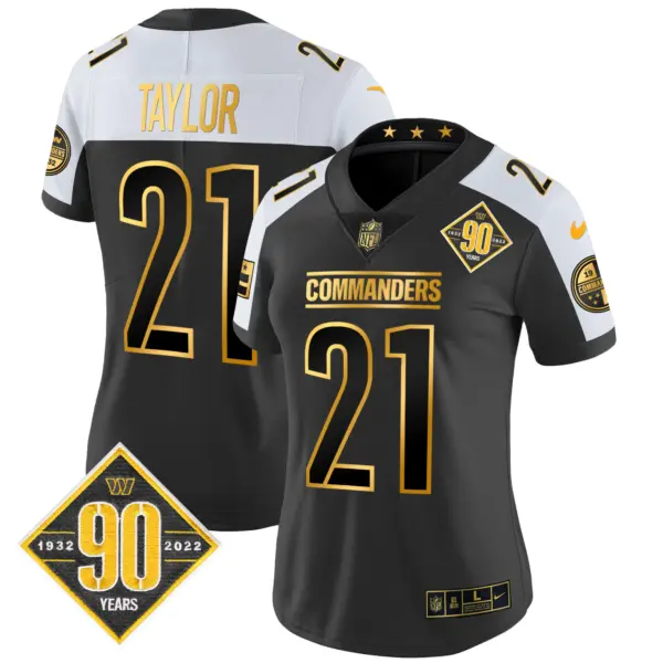 Womens Washington Commanders 90Th Anniversary Patch Gold Vapor Limited Jersey Sean Taylor Jersey Alternate