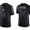 Men’s Chicago Bears #34 Walter Payton Black Reflective Limited Stitched Football Jersey