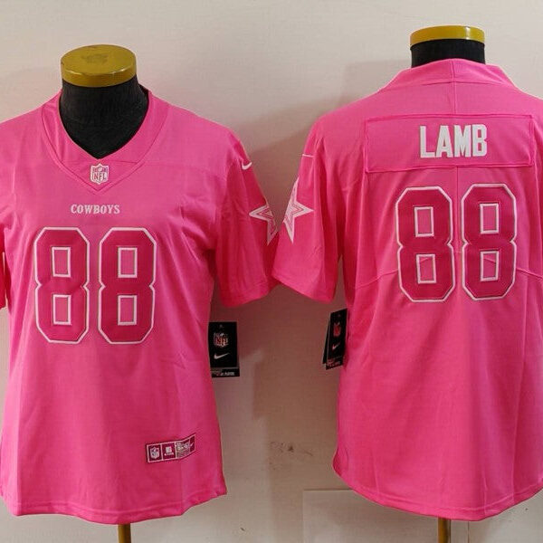 Dallas Cowboys #88 Ceedee Lamb Jersey Pink
