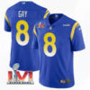 Men’s Los Angeles Rams #8 Matt Gay 2022 Royal Super Bowl LVI Vapor Limited Stitched Jersey