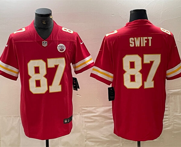 Men’s Kansas City Chiefs #87 Taylor Swift Red Vapor Untouchable Limited Football Stitched Jersey
