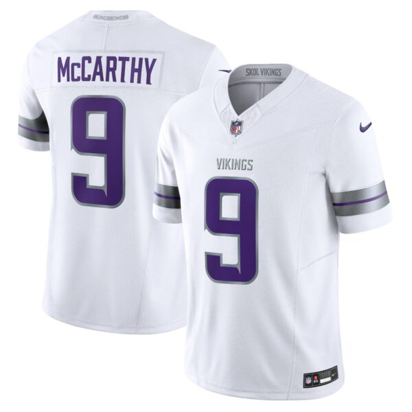 Minnesota Vikings 2024 Winter Warrior Vapor Limited Jersey – All Stitched – White – J.J. McCarthy Jersey