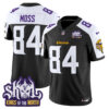 Men’s Minnesota Vikings King Of The North Patch Vapor Limited Jersey – All Stitched – Black Alternate – Randy Moss