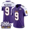 Mens Minnesota Vikings King Of The North Patch Throwback Vapor Limited Jersey V2 JJ Mccarthy Jersey Purple Alternate