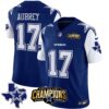 Men’s Cowboys 2023 NFC East Champions Patch Vapor Jersey – All Stitched – Royal – Brandon Aubrey