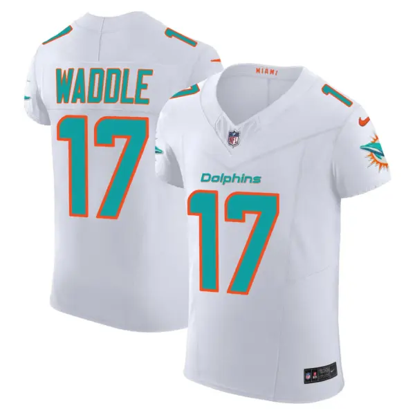 Mens Miami Dolphins Vapor Elite Jersey Jayden Waddle Jersey White