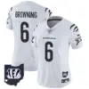 Womens Cincinnati Bengals 2024 Vapor Limited Jersey Jake Browning Jersey White Limited