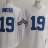Indianapolis Colts #19 Johnny Unitas White Long-Sleeved Throwback Jersey