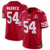 Men’s San Francisco 49ers #54 Fred Warner Red 2024 F.U.S.E. Super Bowl LVIII Patch Vapor Untouchable Limited Football Stitched Jersey