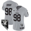 Women’s Raiders Nevada Home Patch Vapor Jersey – All Stitched – Gray – Maxx Crosby