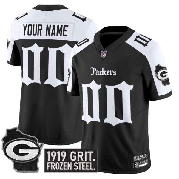 Green Bay Packers ‘Gothic Frozen Tundra Edition’ Vapor Limited Custom Jersey – All Stitched – Alternate Jersey