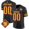 Washington Commanders 90th Anniversary Patch Vapor Limited Custom Jersey – All Stitched – Youth – Black